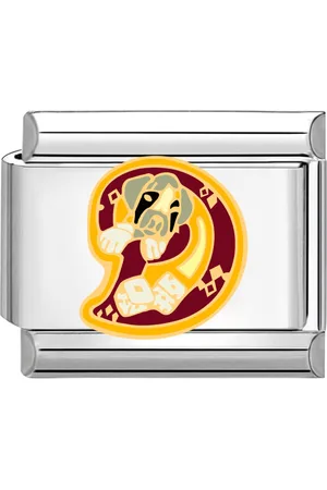 quiges Schakel - Bedel - 9mm - charms - Kleurrijk - alfabet D - Geschikt voor - Nomination- armband - Schakelarmband - italy bedels armband
