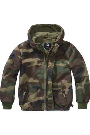 Brandit Kinder Jacke Kids Windbreaker Frontzip Woodland-170/176