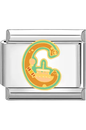 quiges Schakel - Bedel - 9mm - charms - Kleurrijk - alfabet C - Geschikt voor - Nomination- armband - Schakelarmband - italy bedels armband