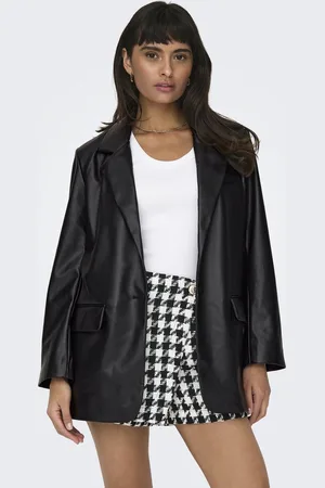 ONLY Blazer Onllana L/s Ovs Faux Leather Blazer 15266893 Black Dames