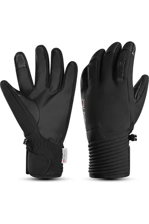 Merkloos Winddichte Zwarte Winterhandschoenen voor Heren en Dames - Waterdicht Touchscreen - Handschoenen voor Fietsen Skiën Snowboarden - Warme Antislip Handschoenen voor Hardlopen en Wandelen