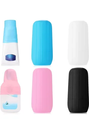 Merkloos Elastische Hoezen voor Op Reis - Siliconen Lekvrije Hoezen - Herbruikbaar Toilettas Lekhoezen voor Toiletartikelen - Shampooflessen Reiscontainer - Benodigdheden voor Vrouwen - Meerkleurig .