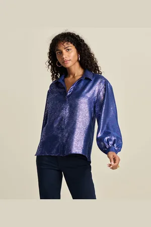 POM Amsterdam Violet Festive Blue Blouses Dames -