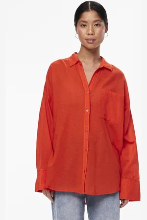 Pieces® Blouse Pcmatinka Ls Shirt 17147594 Poinciana Dames