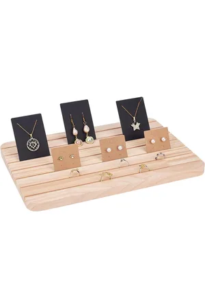 Merkloos Sieraden Display Stand Visitekaarthouder Oorbel Ketting Display Hout 13x9 Inch 33x23cm- Organizer Tafel Displays Verkoop Oorbel Toon Sieraden Weergave
