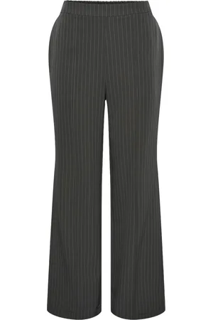 Pieces® Broek Pcbossy Hw Wide Striped Pants Noos 17130407 Magnet Dames