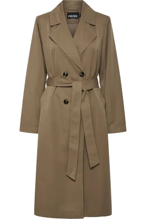 Pieces® Jas Pcscarlett Ls Trenchcoat Noos 17146474 Brown Lentil Dames