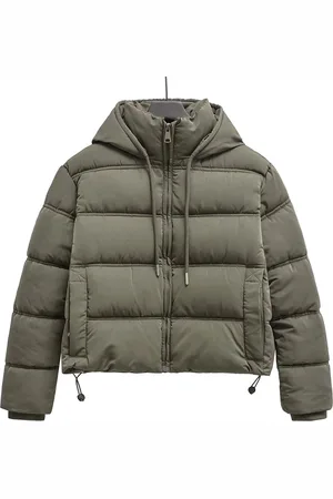Merkloos Aventury puffer dames jas - Gewatteerde jas - Capuchon - Winter jas dames - Kort - Puffer jas - Cropped winter jas - - L
