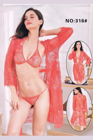 Merkloos Lingerie setje met vestje kant 0ne size (36-40)