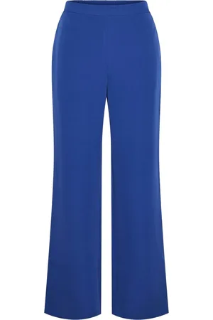 Pieces® Broek Pcbozzy Hw Wide Plain Pant Noos Bc 17140744 Mazarine Blue Dames