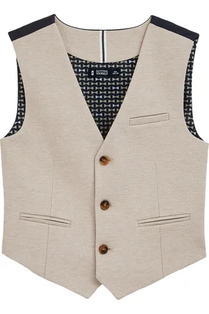 WE Fashion Jongens slim fit gilet met structuur