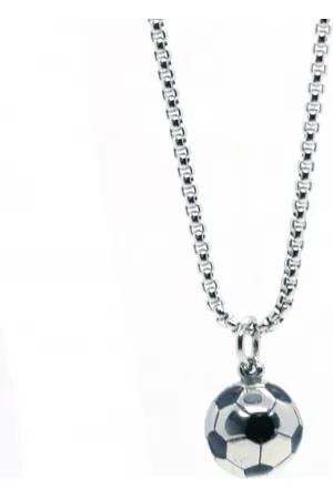 IBIZA MEN MENS JEWELLERY IbizaMen KIDS - Jongens - ketting - voetbal - RVS - - 60cm