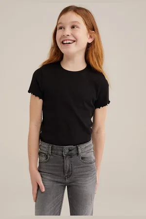 WE Fashion Meisjes geribd T-shirt, 2-pack