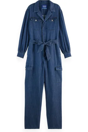 Scotch&Soda LIGHTWEIGHT DENIM JUMPSUIT IN DARK WASH WITH TONAL DETAILING Dames Jumpsuit