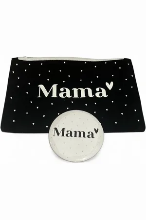 Merkloos Cadeauset mama - etui - spiegeltje - mama make up tasje - mama spiegeltje
