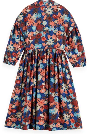 Scotch&Soda Printed Viscose Midi Dress Meisjes Jurk