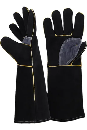 Merkloos 1 paar - bbq handschoenen - vuurvaste handschoenen bbq - ovenwanten - Vuurvaste handschoen voor Openhaard, Houtkachel en BBQ - 40cm*14.5cm - - Leer