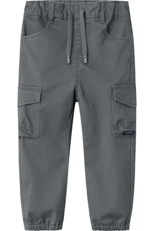NAME IT Mini jongens broek BEN CARGO Lava Smoke Baggy Fit