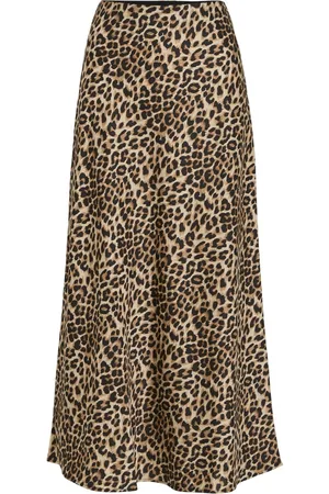 VILA Rok Viellette Hw Midi Skirt - Noos 14084182 Caramel Cafè/leopard Dames