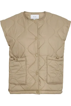 VILA Gilet Visibiria S/l Pocket Waistcoat 14103401 Savannah Tan Dames