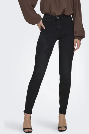 JDY Jacqueline de Yong Jeans fina Mw Skinny Ankle Jns Blk Dnm 15346535 Black Denim Dames