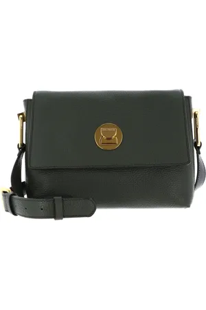 Coccinelle Leren Schoudertas Liya Crossbody Bag Donkergroen