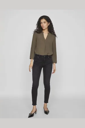 VILA Jeans Visarah Wu01 Rw Skinny Jeans/su Noos 14082131 Black Denim Dames
