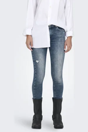 ONLY Dames Jeans Broeken ONLBLUSH MID SK REA593 skinny Fit Blauw Volwassenen