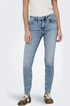 ONLY Dames Jeans Broeken ONLBLUSH MID SK ANK CRO349 skinny Fit Blauw Volwassenen