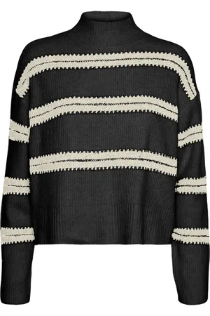 VERO MODA Trui Vmdazzle Ls Highneck Pullover Ga Bo 10310850 Black/w.birch Dames