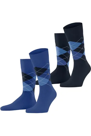 Burlington 2-paar Everyday heren sokken - Argyle - katoenen sokken met ruit print - 46
