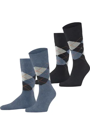 Burlington 2-paar Everyday heren sokken - Argyle - katoenen sokken met ruit print - 46