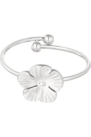 Yehwang Verstelbare ring met bloem - - Verstelbare ring - Dames ring - Ringen - Zilveren ring - Stainless Steel - Waterproof - Moederdag - Valentijn - Cadeau voor dames - Cadeau - Tiener ring - Ring met bloem