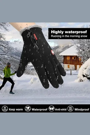 Merkloos MAAT S Handschoenen heren, Lzfitpot winterhandschoenen dames handschoenen touchscreen warme fietshandschoenen skihandschoenen, waterdicht, winddicht en antislip