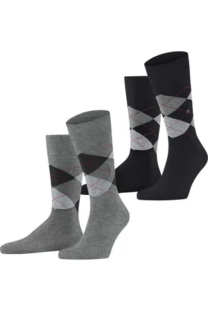 Burlington 2-paar Everyday heren sokken - Argyle - katoenen sokken met ruit print - 46