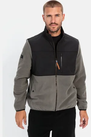 Camel Active Fleecejack met opstaande kraag van gerecycled materiaal