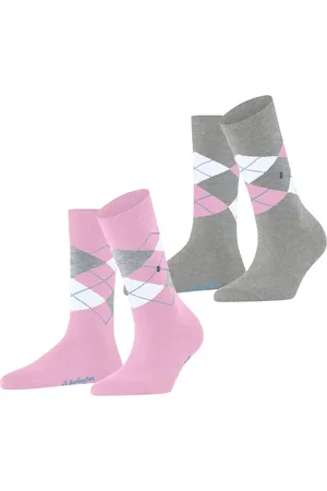 Burlington 2-paar Everyday dames sokken - Argyle - katoenen sokken met ruit print - 36