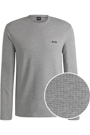 HUGO BOSS Heren BOSS O-hals longsleeve shirt waffle mini logo