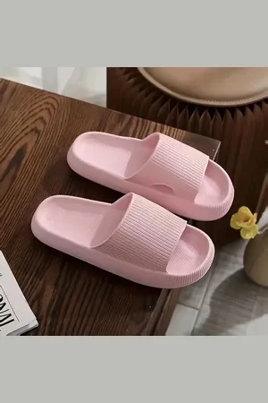 Merkloos Zachte Slippers - Badslippers - Hotelslippers - Slides - Pantoffels - Sloffen - Anti-Slip -