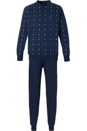 Robson Heren pyjama Katoen - Dark Blue - 50