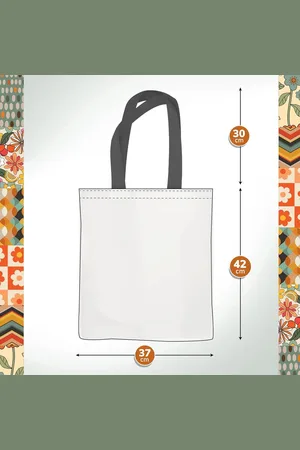 Merkloos Esthetische draagtas met rits - Esthetische tas - Stoffen tas met rits - Bedrukte jute tas - Dames tas - Esthetische stoffen tas