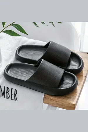 Merkloos Zachte Slippers - Badslippers - Hotelslippers - Slides - Pantoffels - Sloffen - Anti-Slip -