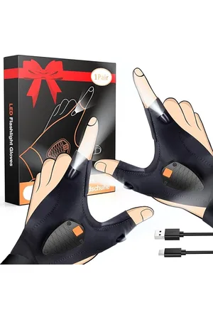 Merkloos Equivera Led Handschoenen - Oplaadbaar - 2 Lampen - Lichtgevende Handschoenen - Zaklamp Handschoen - Voor Klussen/Vissen/Kamperen & Andere Outdooractiviteiten