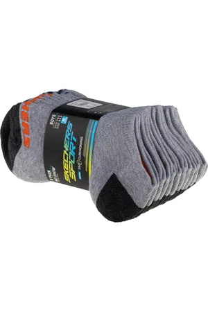 Skechers Boys 6pk No Show Socks S108264-GRY, voor een jongen, , Sokken, maat: 31-34