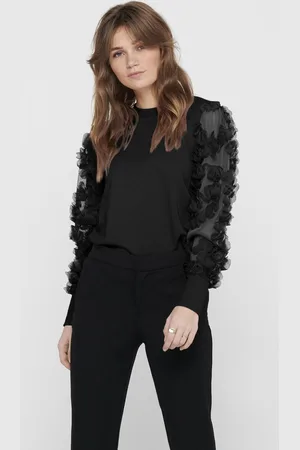 JDY Jacqueline de Yong Trui fairview L/s Sweat Jrs 15220558 Black Dames