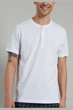Ceceba Heren T-shirt korte mouw met O-hals en knoopjes (1-pack)