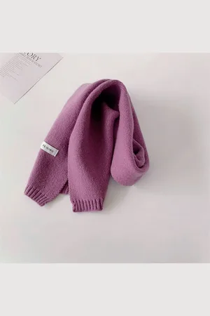 Merkloos 130*20CM Herfst en Winter Nieuwe Collectie gebreide kindersjaal - Effen Kleur sinterklaas cadeautjes