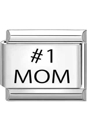 quiges Schakel - Bedel - 9mm - charms - Laser #1 MOM - Geschikt voor - Nomination- armband - Schakelarmband - italy bedels armband