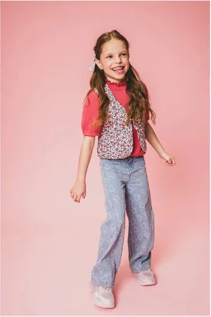 LOOXS Revolution LOOXS Little Zomer gilet meisjes sweat print - AOP bloemen multi