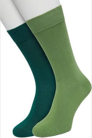 Bonnie Doon Basic Sokken Heren set Licht Groen met Donker Groen maat 40/46 - 2 paar - Basis Katoenen Sok - Gladde Naden - Brede Boord - Uitstekend Draagcomfort - Goede Pasvorm - 2-pack - Multipack - Effen - - OL6324012.495